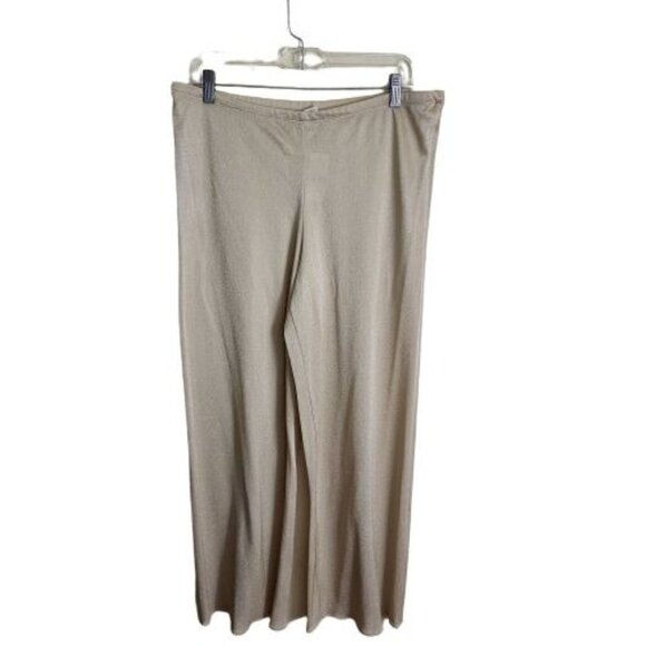 NWT Gold Wide Leg Lightweight Pull On Pants Size L - Picture 1 of 5